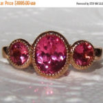 pink gemstone rose gold ring