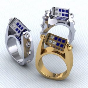 spinning dr. who tardis ring