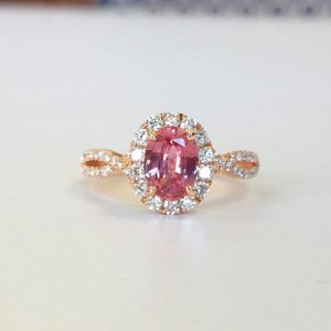 sapphire engagement rose gold ring