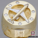 airplane jewelry ring with diamonds and gold