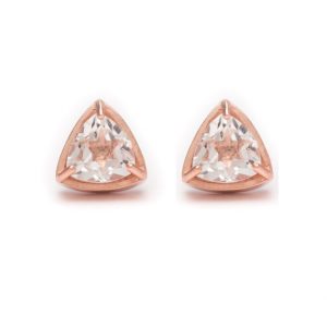 clear gemstone earrings rose gold