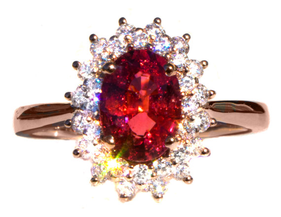 spinel ring rose gold diamonds