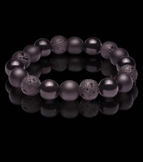 black onyx and lava bracelet