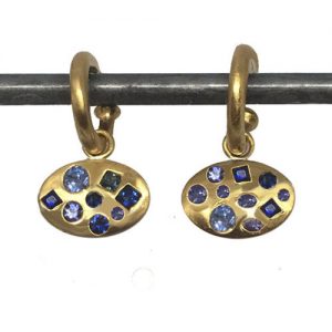 blue sapphire earrings set in 22kt gold