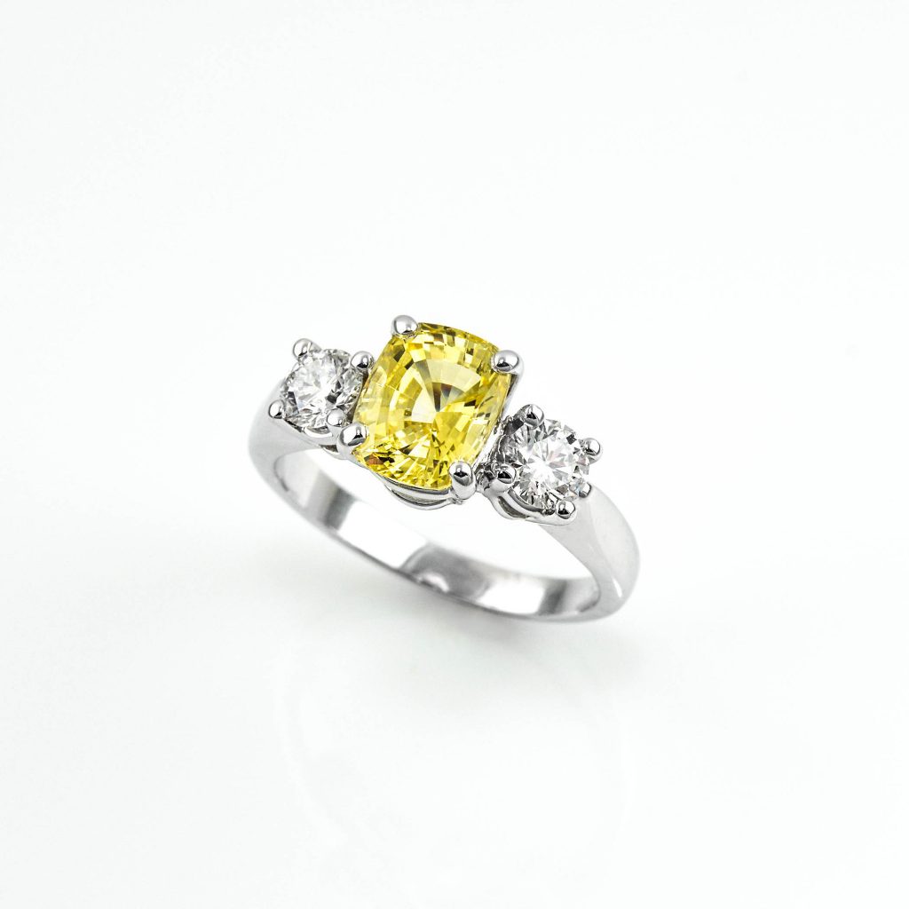 yellow sapphire platinum ring plante jewelers 