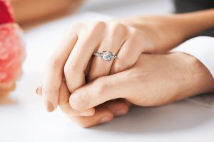 platinum estate diamond engagement ring